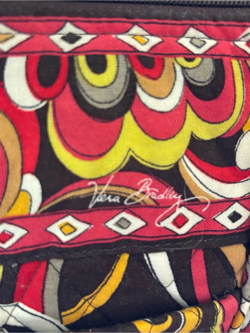 Vera Bradley Puccini Quilted Tote Set in Brown, Red & Yellow Floral